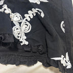 Country Belle Women's Black Linen Cotton Skirt Size 16 Vintage Style