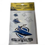 NRL Cronulla Sharks Team Logo UV Car Decal Sticker Sheet (5-piece)