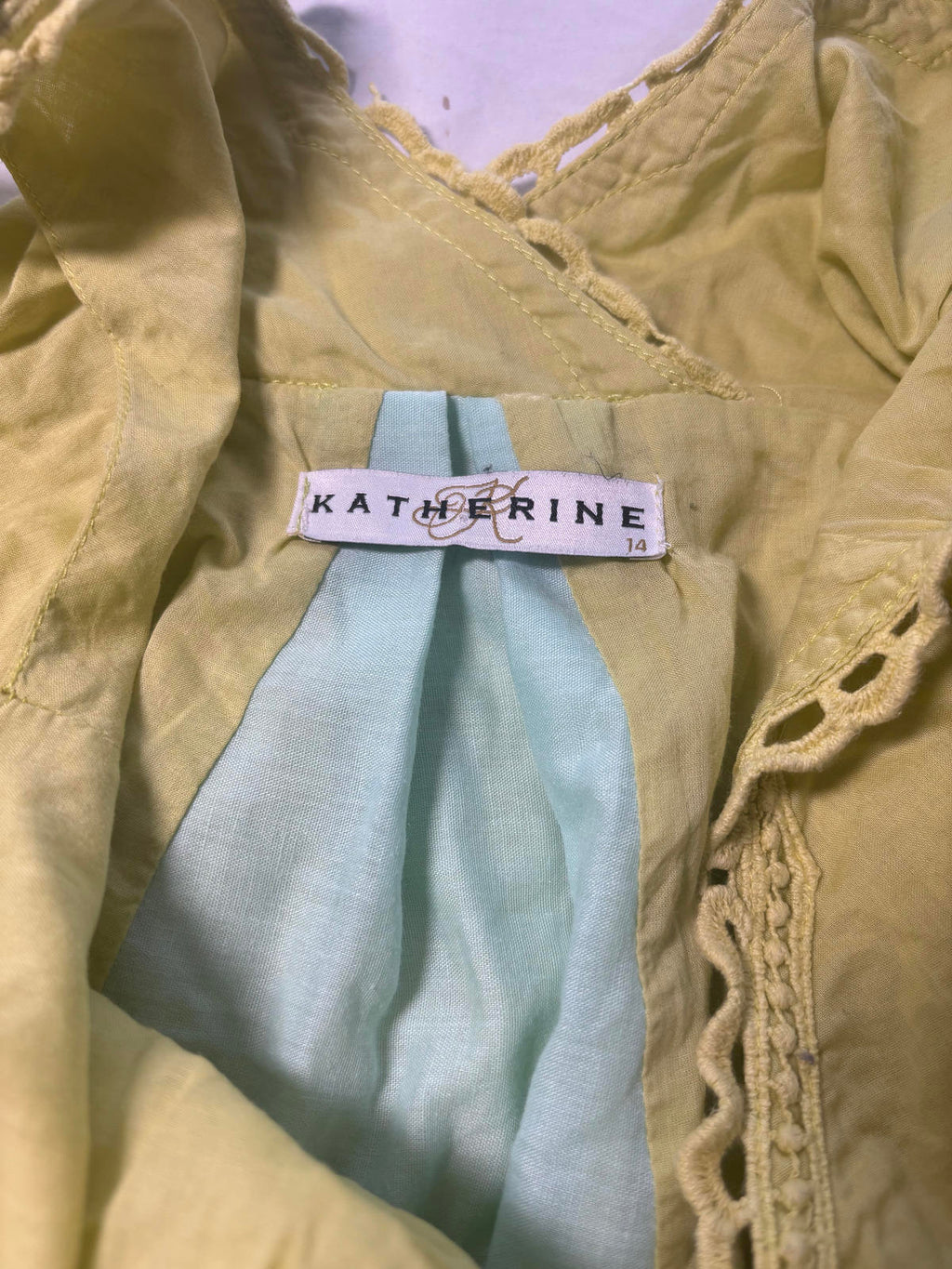 Katherine Women's Maternity Dress Size 14 Yellow Cotton - Come Sell Nearly Anything