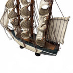 Handcrafted Wooden Nautical Decor Ship Model 17in