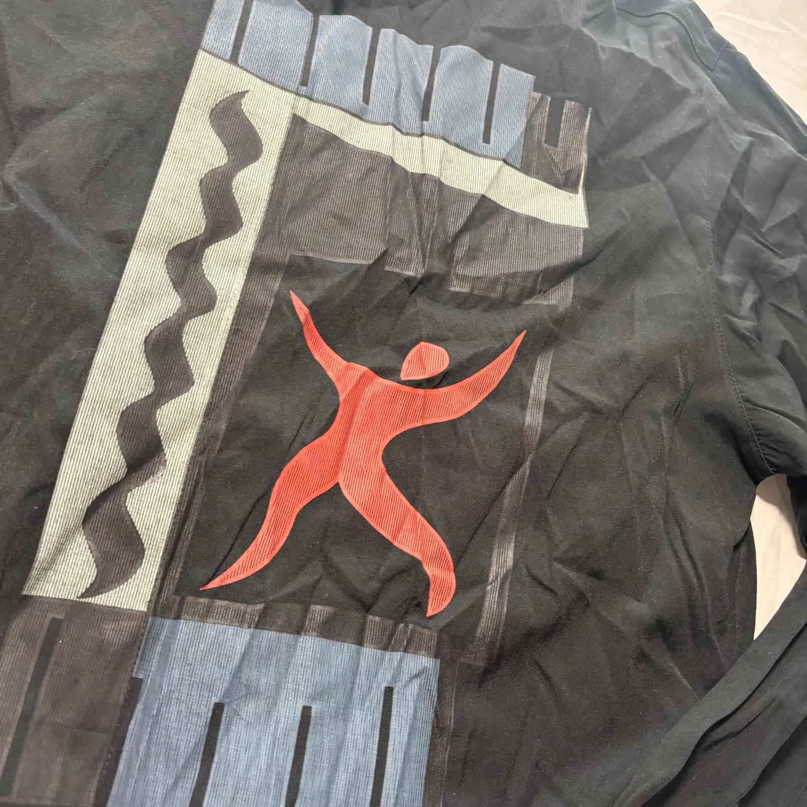 Plot Large Black Long Sleeve Vintage Shirt with Graphic Print