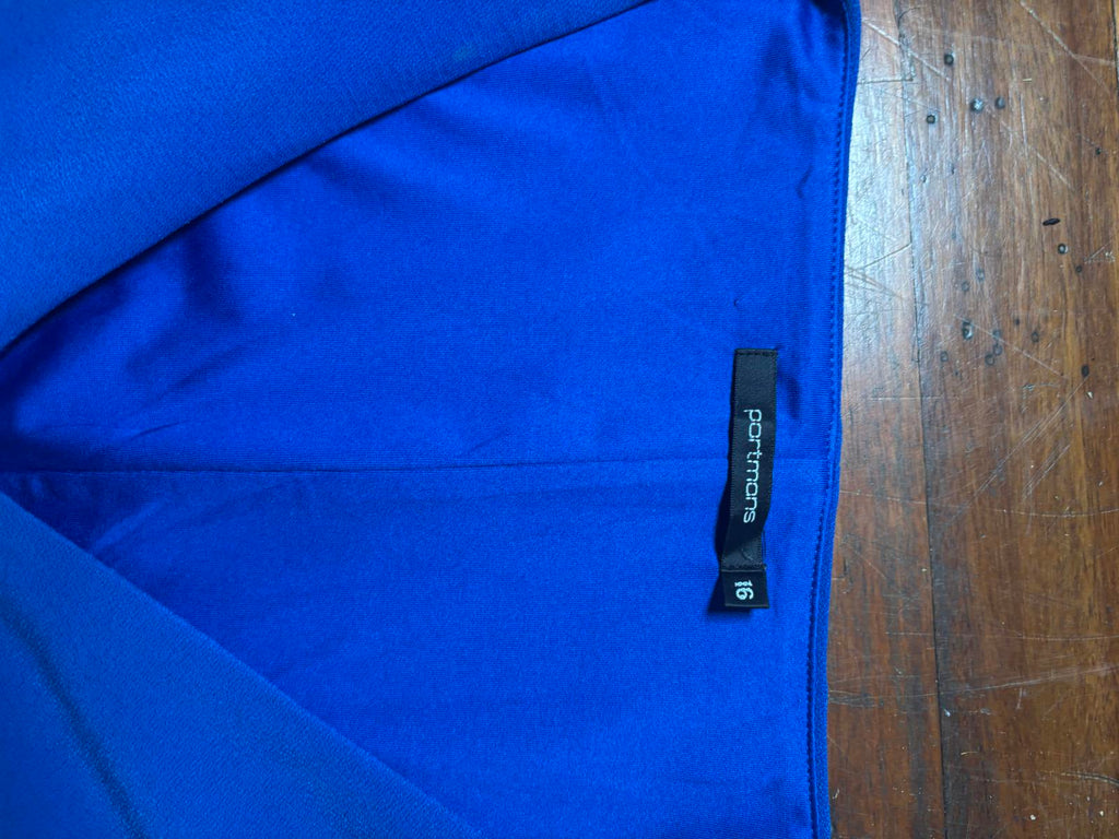 Portmans Blue Sleeveless Zip-Front Dress Size 16 - Come Sell Nearly Anything