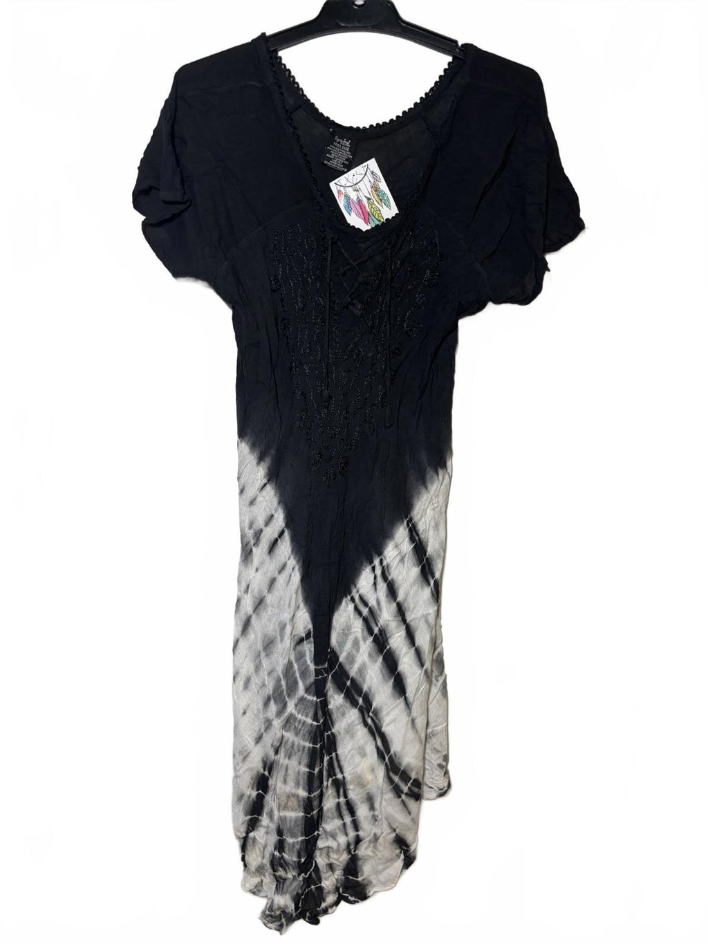Gypsy Soul Black and White Tie-Dye Maxi Dress, Free Size BNWT - Come Sell Nearly Anything