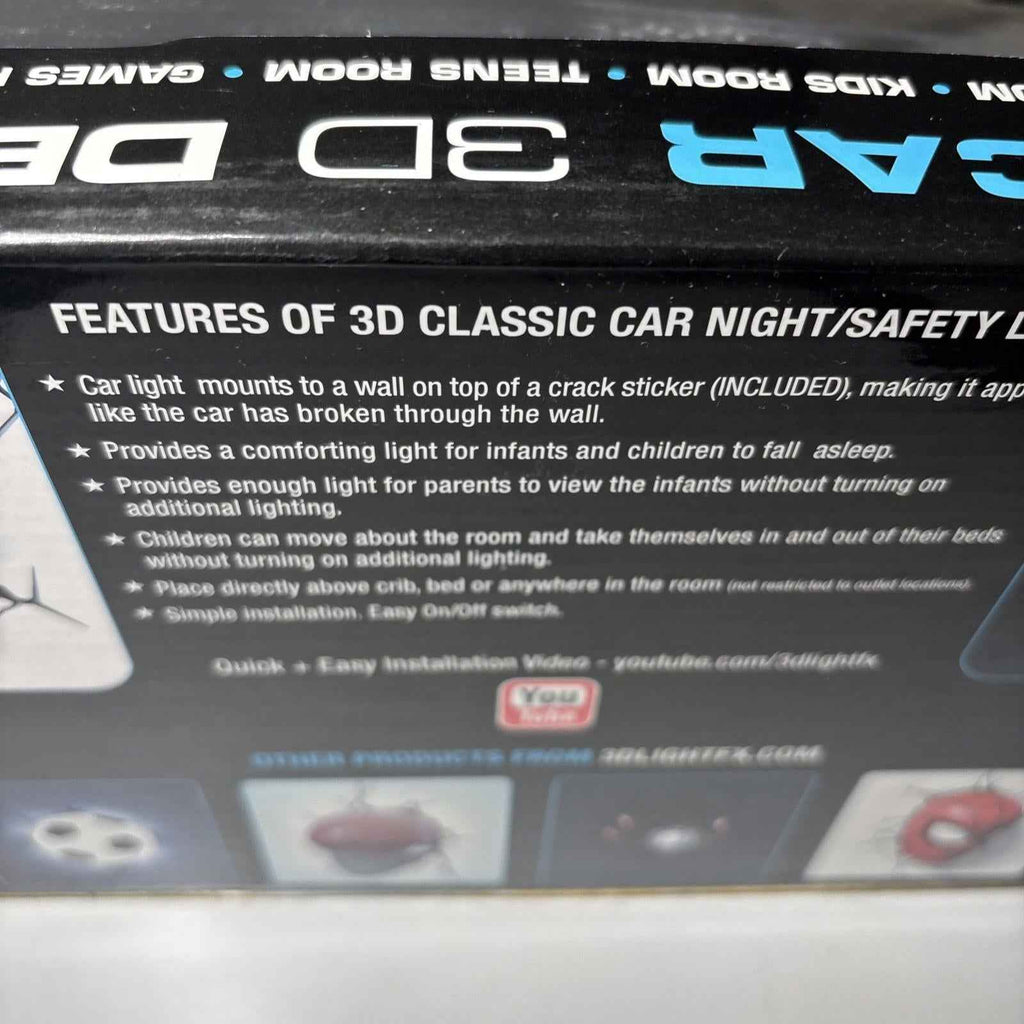 3D FX Deco Hot Blue Muscle Car Led Night Light Wall Toys Art Room Deco Hot