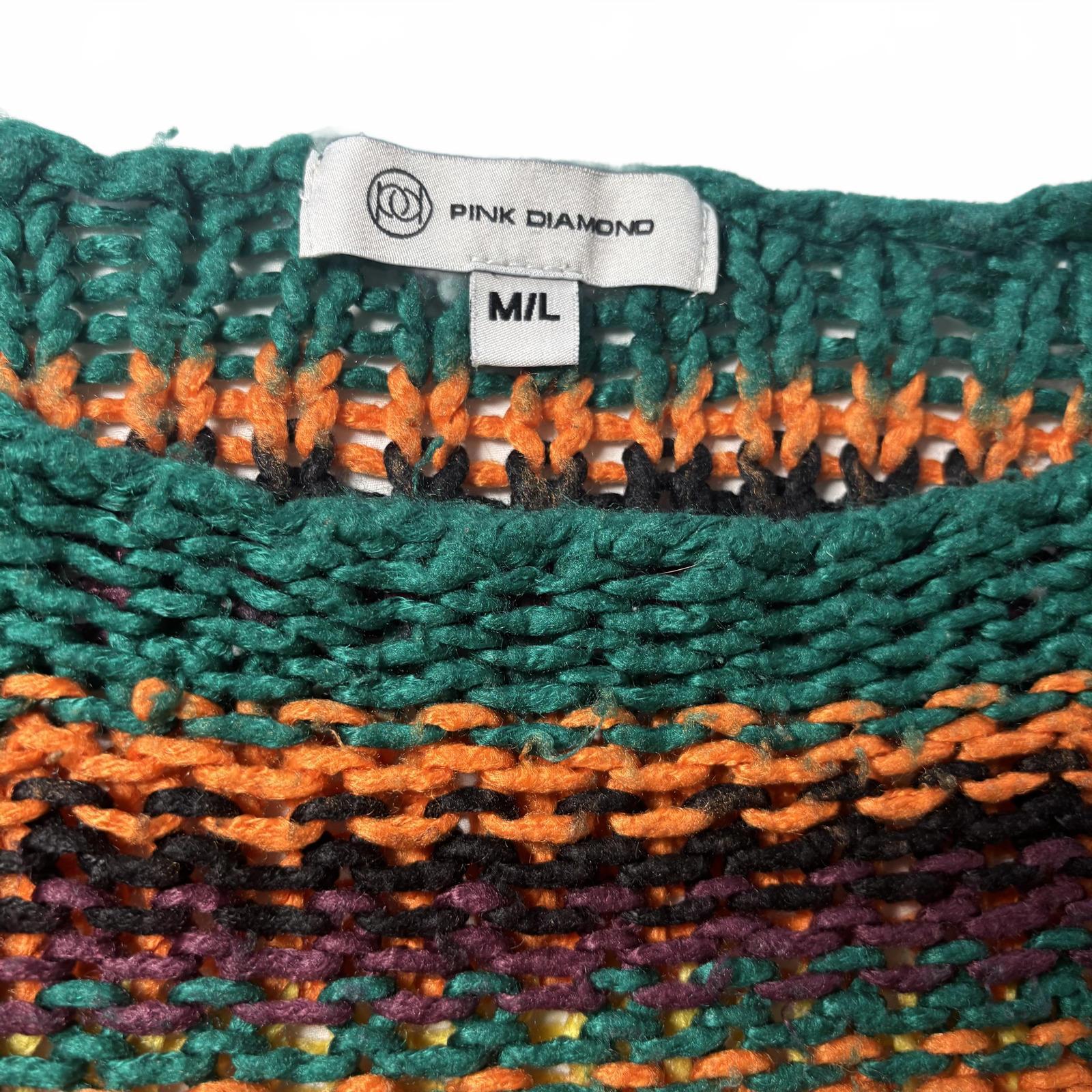 Pink Diamond Medium/Large Knit Sweater Multicolor Striped - Come Sell Nearly Anything