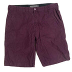 Giordano Mens Shorts Size 38 Purple Check Pri T Chino Pockets Casual