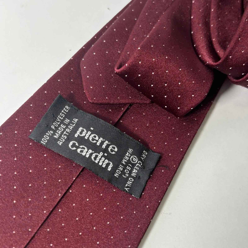 Pierre Cardin Burgundy Polka Dot Men's Trump Tie