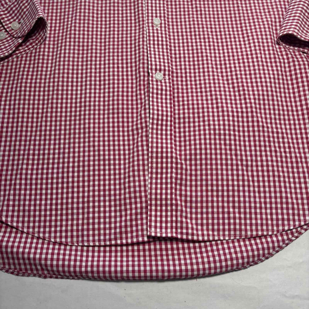 Van Heusen Classic Fit Men's Dress Shirt Size 42 Burgundy Check