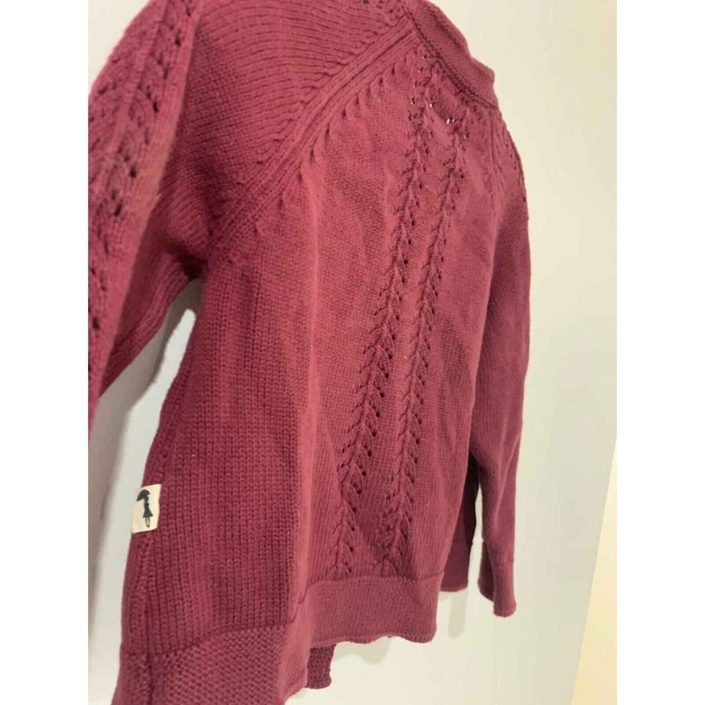 Lacey Lane 2 button jacket Maroon Knit Size 4.