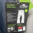 Childrens CRANE Snow Extreme Navy Blue Size 4 Ski Snowboarding Pants BNWT H1