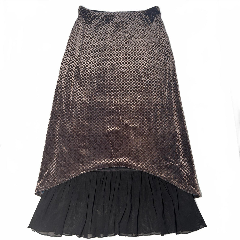 Plum Womens Pleated Velvet Skirt Size M Y2K Goth Vintage