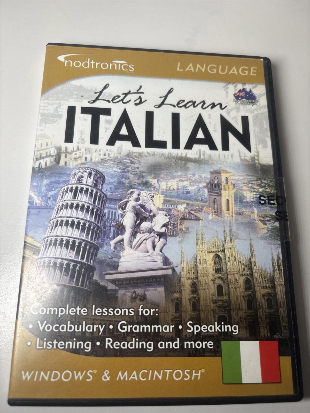 Let's Learn Italian 2002 PC Full Version Software Interactive Learning Brand New