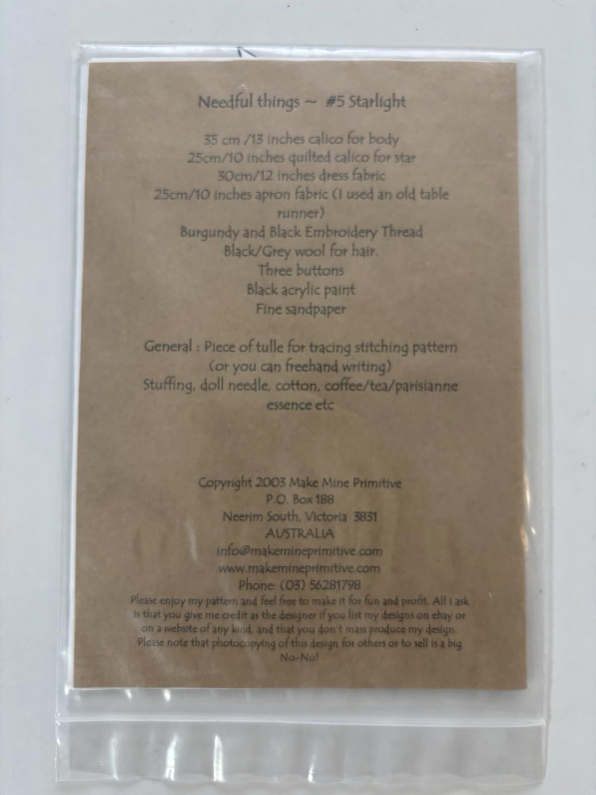 Make Mine Primitive #5 Sratlight Patchwork Cottagecore Sew Craft Pattern - Come Sell Nearly Anything