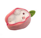 Strawberry With White Bunny Plush Zip Up Reversible Stuffed Animal 5.5"