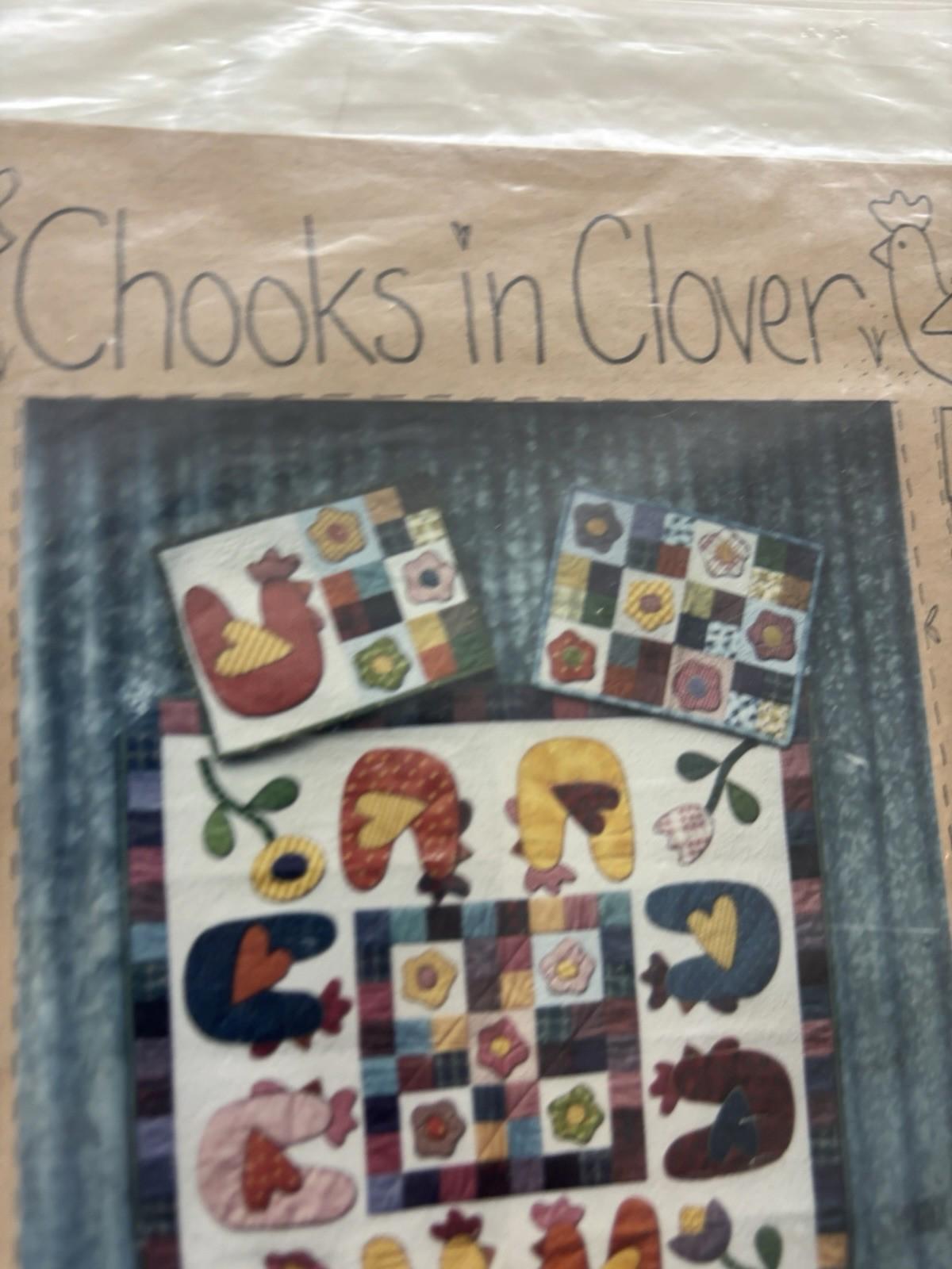 The Chook Shed - Chooks in Clover Patchwork Wall Hanger Sew Stitch Vintage Craft - Come Sell Nearly Anything