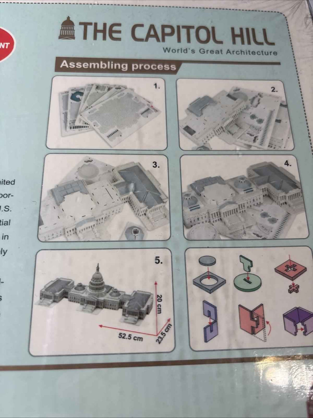 CUBICFUN 3D PUZZLE MC074H THE CAPITOL HILL 132 Pcs 20.7" x 9.3" x 7.9"
