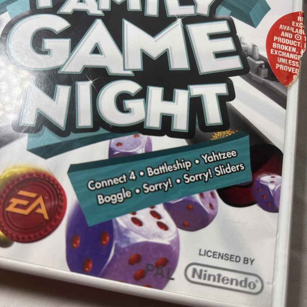 Hasbro Family Game Night + Manual - Nintendo Wii Game Complete