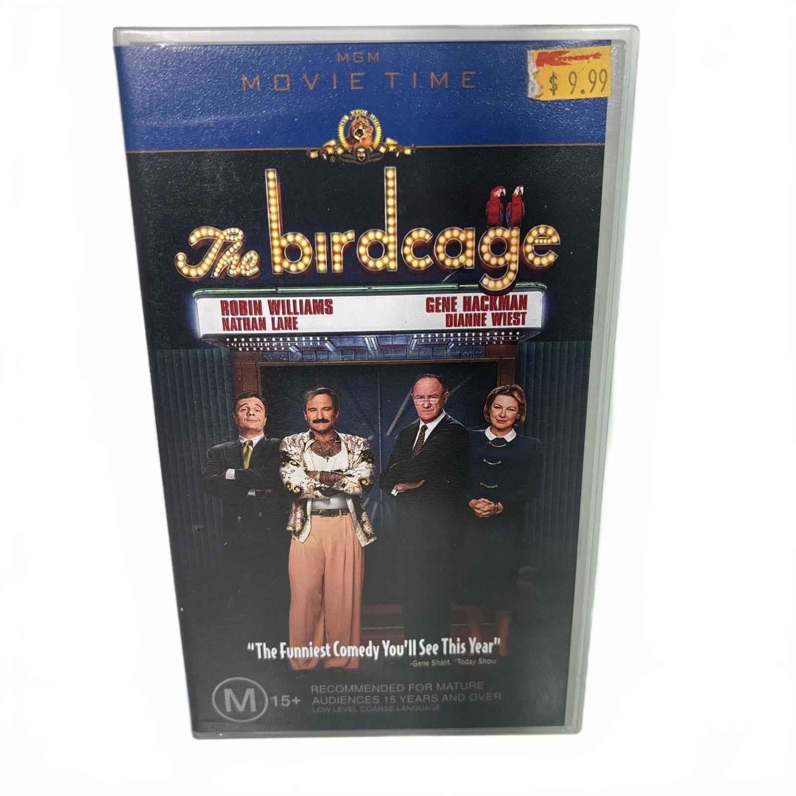 THE BIRDCAGE ~ ROBIN WILLIAMS + NATHAN LANE + GENE HACKMAN ~ AS NEW VHS VIDEO