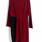 Women's Long Sleeve Colorblock Dress XL Burgundy Black #WomensFashion - Come Sell Nearly Anything