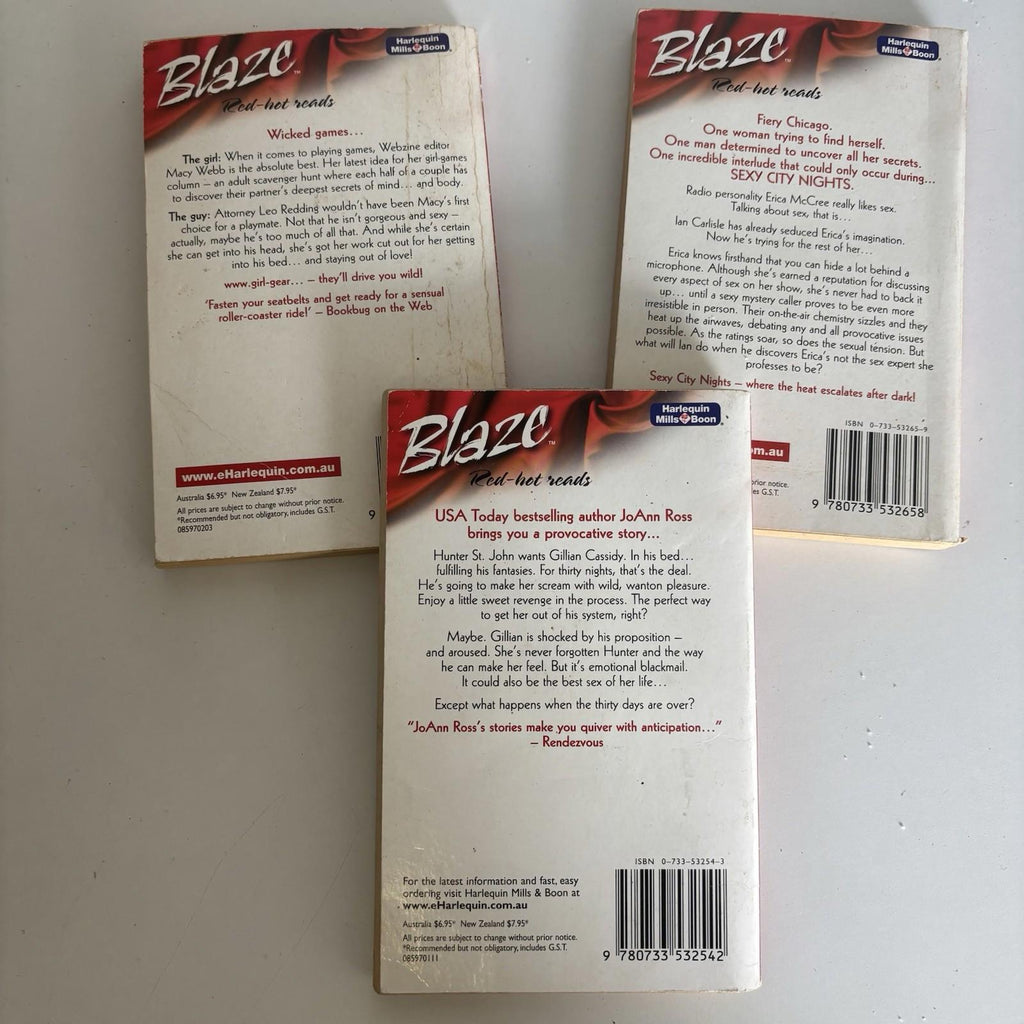3 X Blaze Mills and Boon Paperback Books Sexy Erotic Romance Novels Bulk Lot #4 - Come Sell Nearly Anything