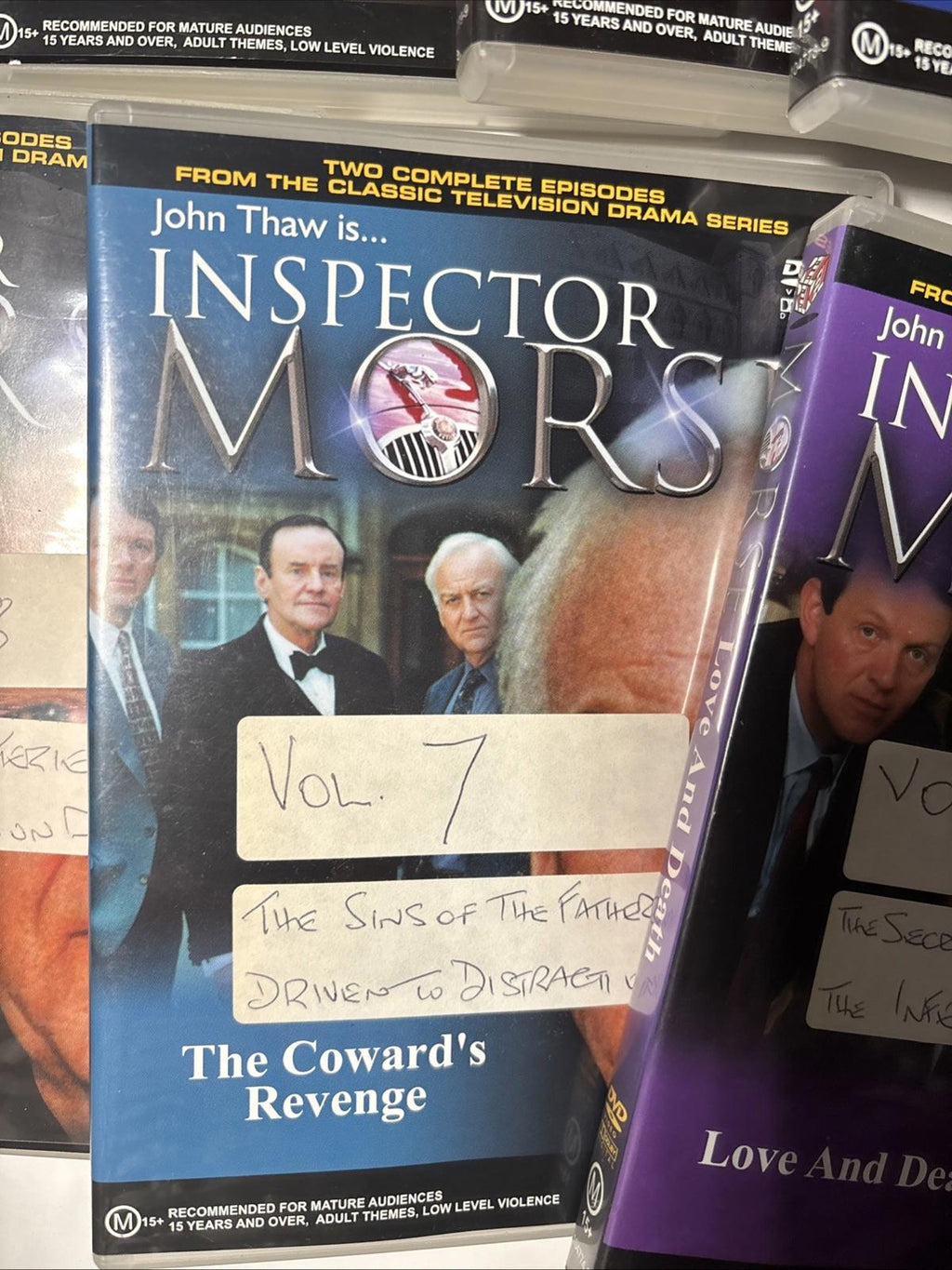 Inspector Morse Vil 5-12 . Lot of 8 DVDs, John Thaw, Two Epds each