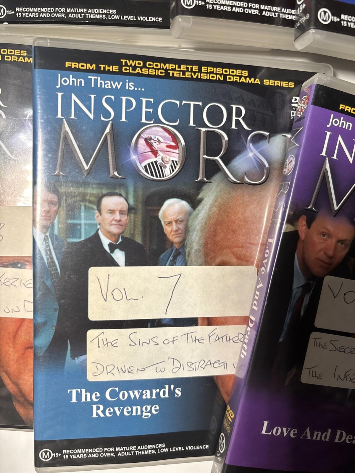 Inspector Morse Vil 5-12 . Lot of 8 DVDs, John Thaw, Two Epds each