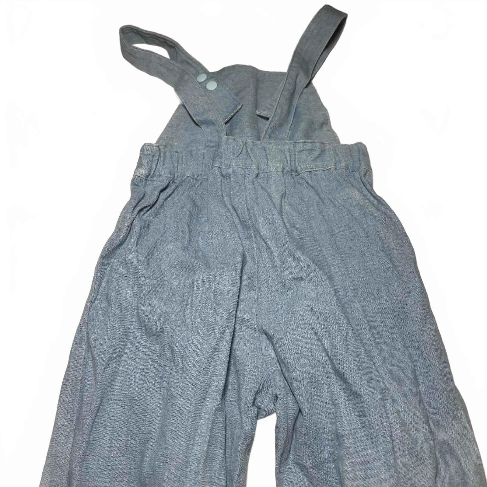 Denim Overalls Light Blue Cotton Elastane Adjustable Straps