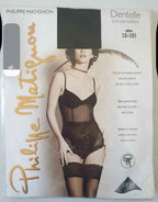 Bas nylon voile Lycra Black  mat PHILIPPE MATIGNON Taille Sheer Hold UPS L New