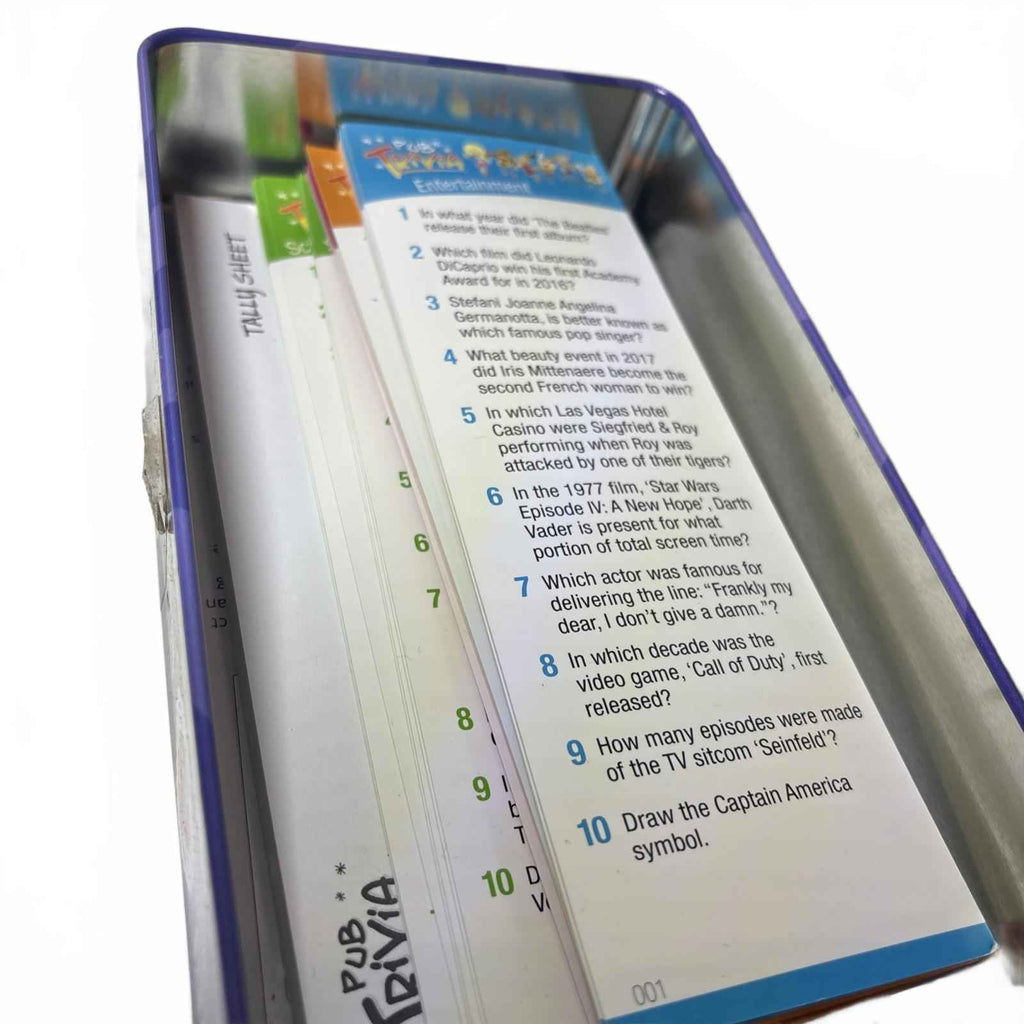 PUB TRIVIA GAME  Tin Edition 2018 UGames Good Old Fashioned Team Trivia Complete