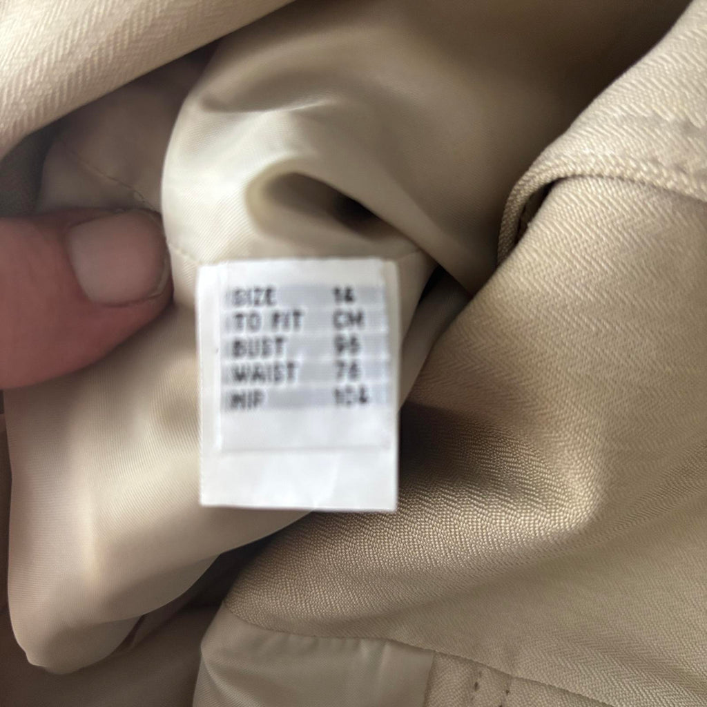 Covers Women's Button Skirt Size 14 Beige Classic Vintage BNWT