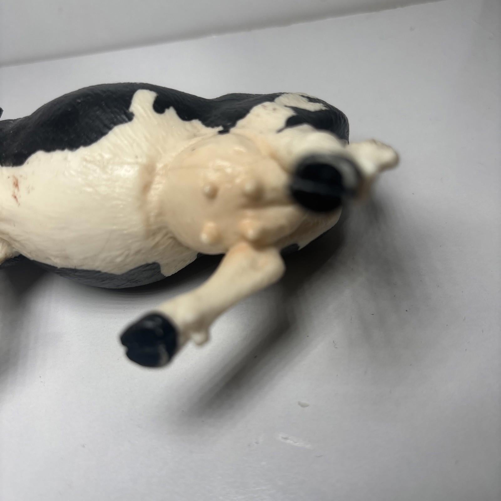 Vintage Jersy Cow Farm Animal Plastic PVC Roll Play Toy Figure Figurine 8 Inch