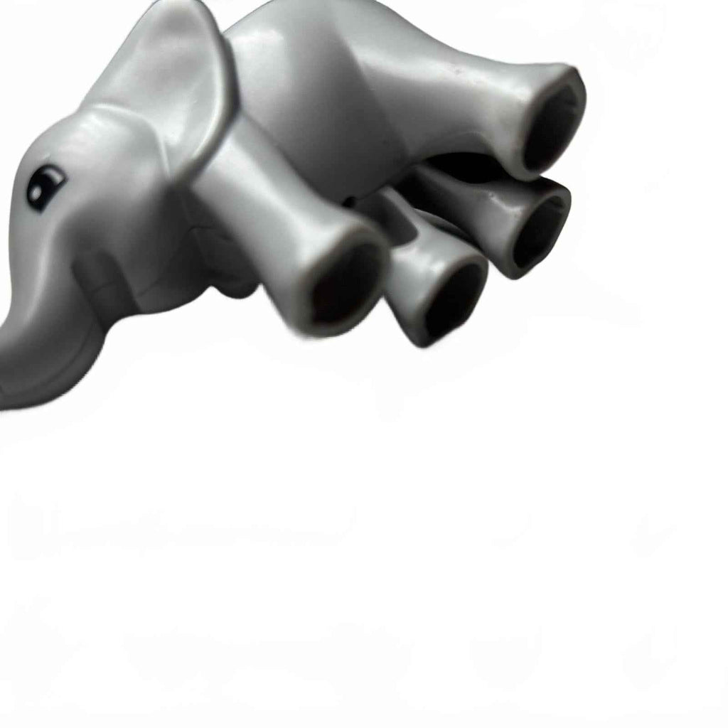 Duplo Dark Stone Gray Elephant Calf with Left Foot Forward