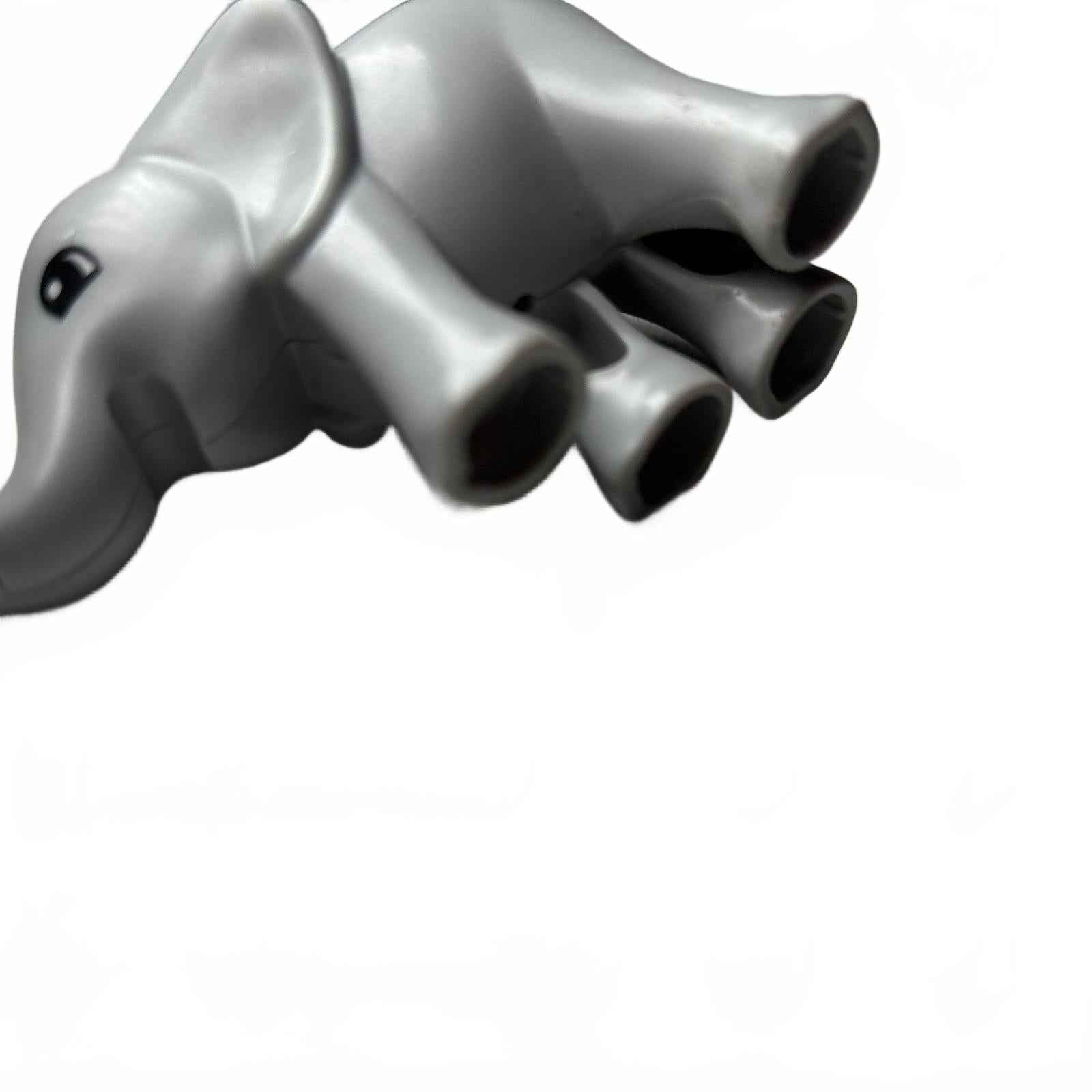 Duplo Dark Stone Gray Elephant Calf with Left Foot Forward