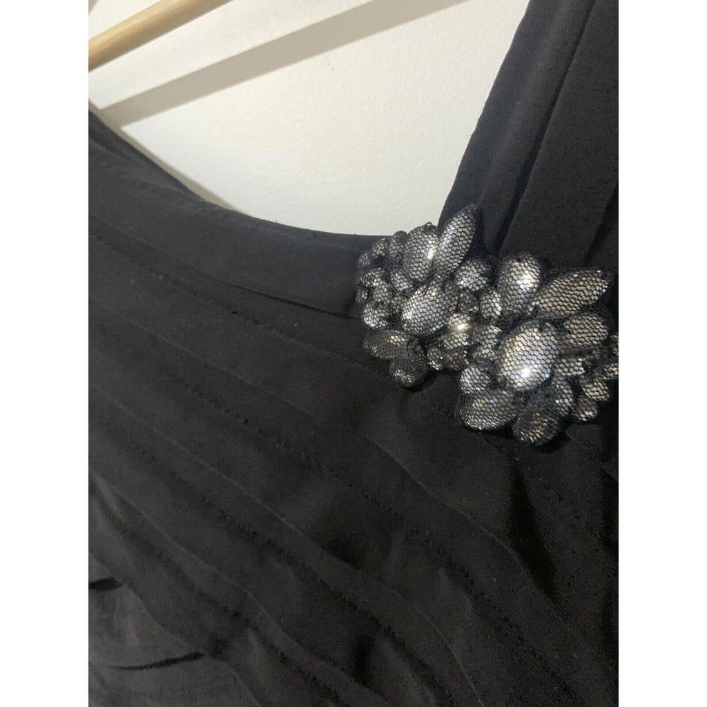 Jordan Women's One Shoulder Black Dress Size 12 Elegant Evening Wear - Come Sell Nearly Anything