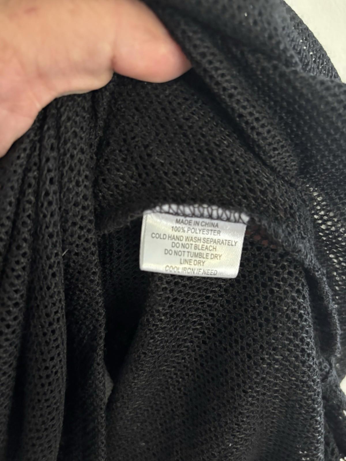 Vintage 90s-Style Missy Q Sheer Black Polyester Blouse Long Stretch top - S 10 - Come Sell Nearly Anything