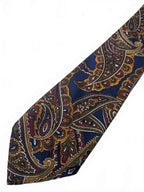 Friendly Armies Men's Paisley Silk Tie - Classic Navy, Burgundy, Mustard