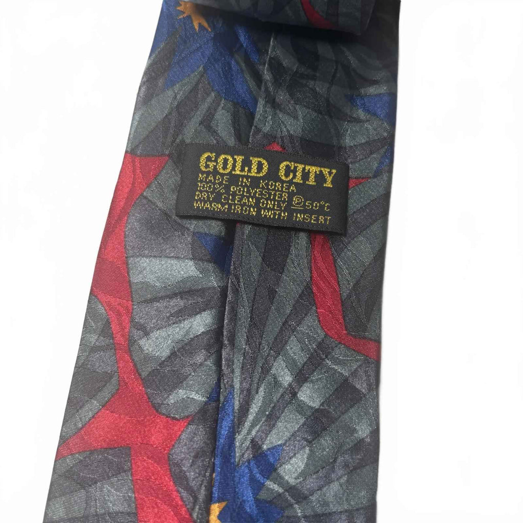 Gold City Men's Polyester Tie with Abstract Pattern