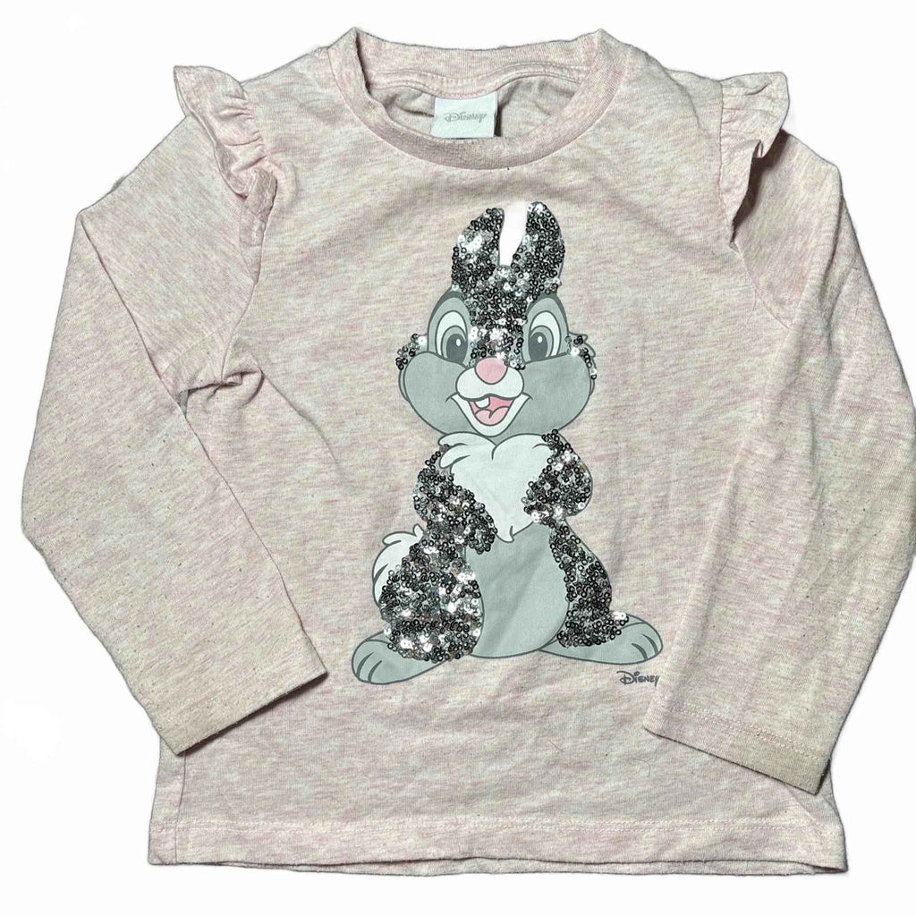 Disney Size 3 Girls Long Sleeve Sequin Bunny Top