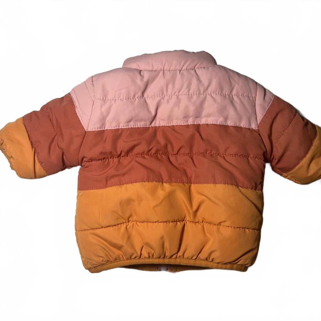 berr Baby Puffer Jacket Size 000 Pink Orange Warm Winter Coat