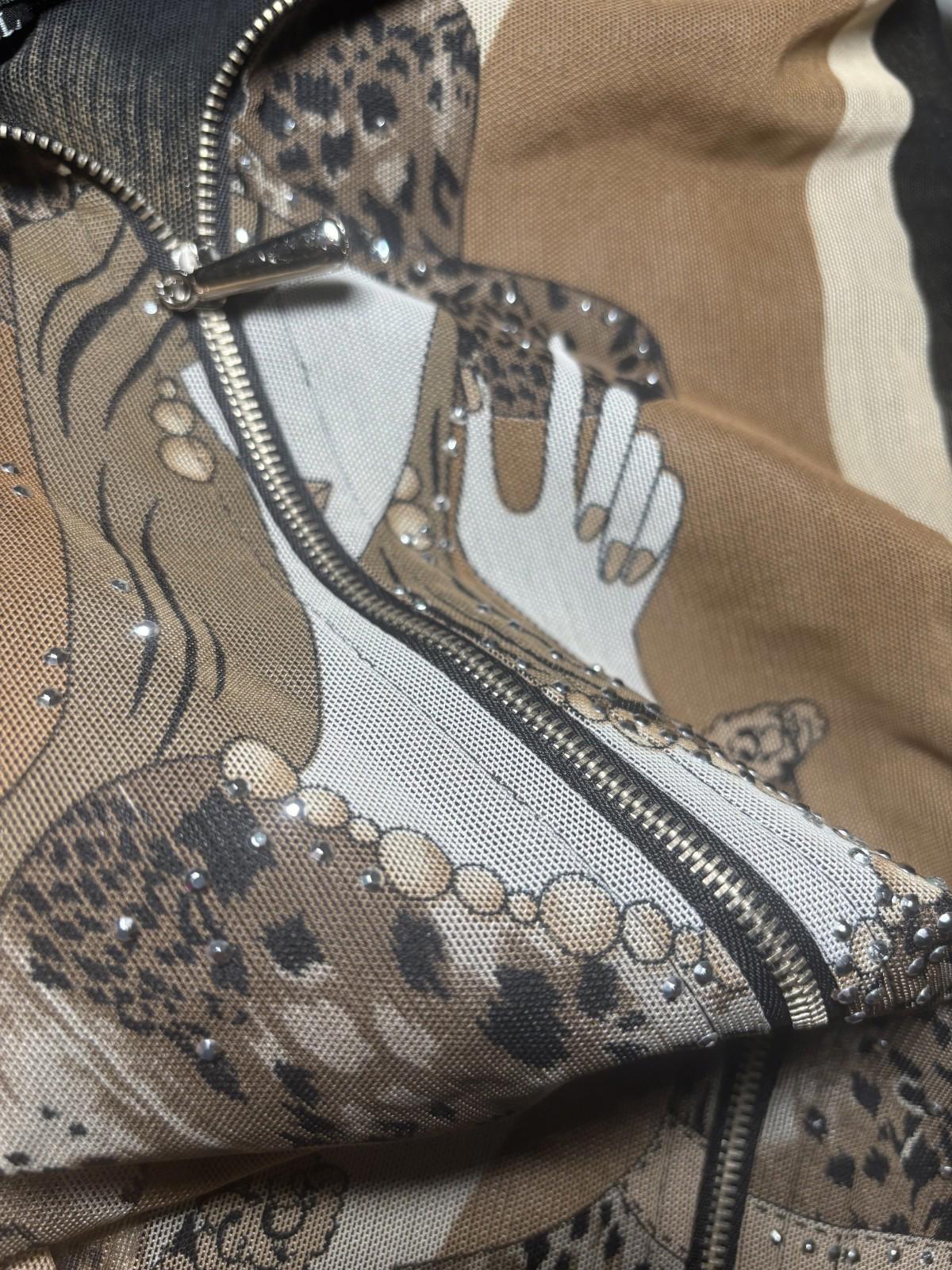 3 x Justina Design Women's Mesh Zip-Up Jackets XL Y2K Vintage Summer Outerwear