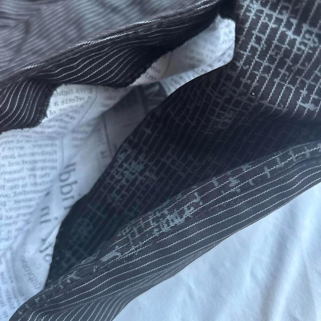 Size L Embroider Redemption Black and White Striped Trousers Pants - Come Sell Nearly Anything