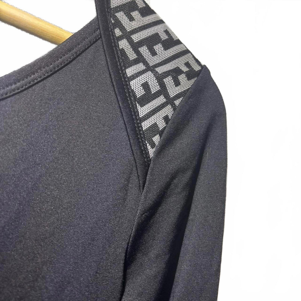 Black Fendi Size 40 3/4 sleeve top with mesh details #Fendi #MeshDetails - Come Sell Nearly Anything