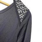 Black Fendi Size 40 3/4 sleeve top with mesh details #Fendi #MeshDetails - Come Sell Nearly Anything
