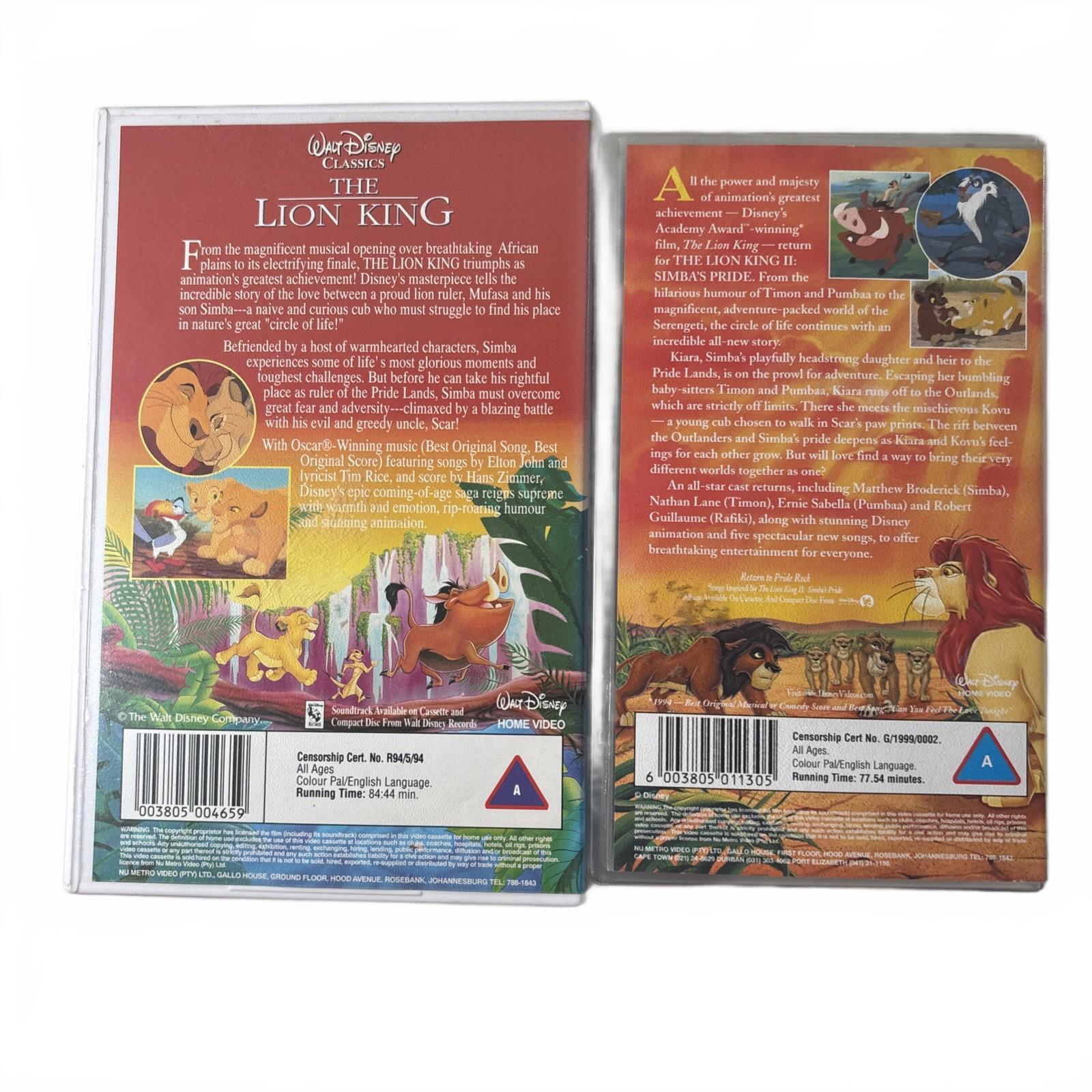The Lion King And The Lion King II Simba’s Pride VHS Clamshell - Come Sell Nearly Anything