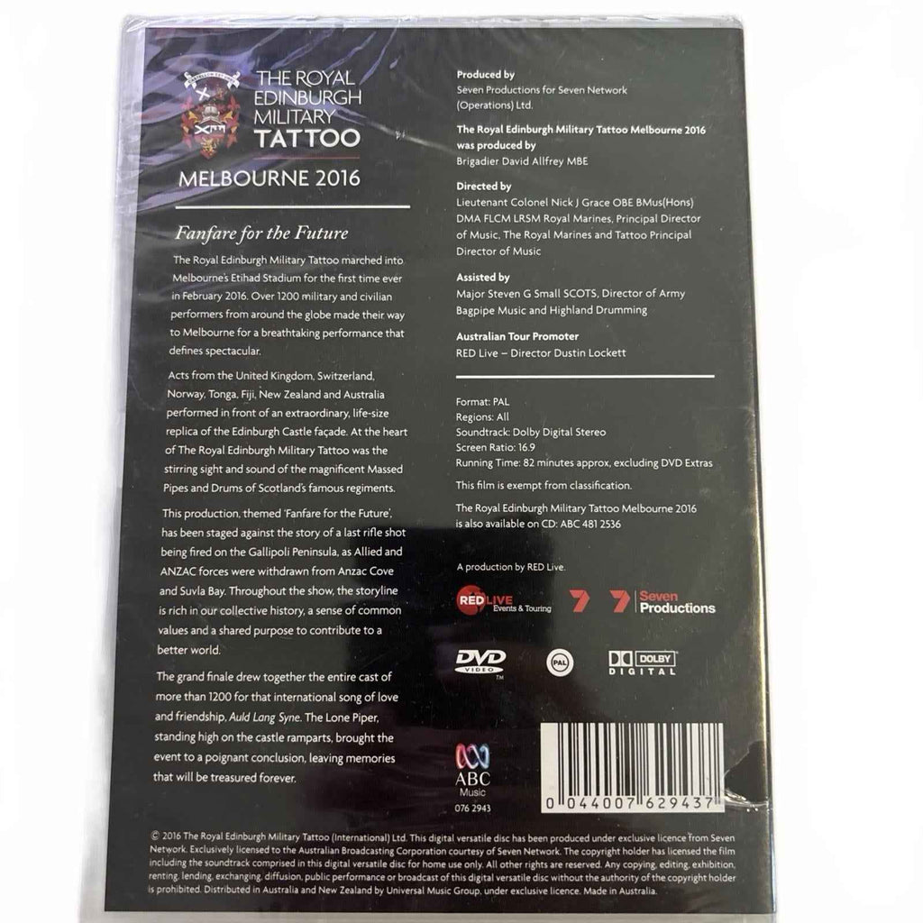 The Royal Edinburgh Military Tattoo - Melbourne 2016 (DVD) Brand New And Sealed