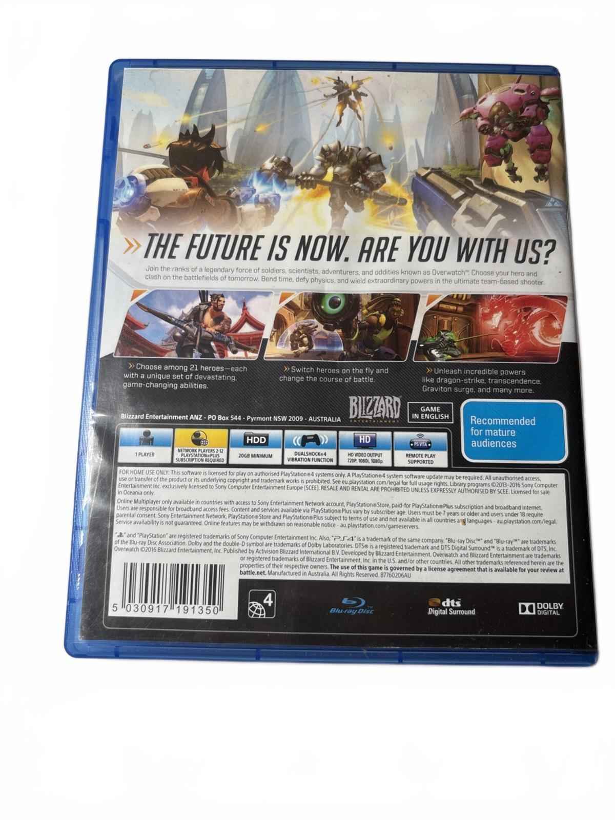 Overwatch Origins Edition PlayStation 4 PS4 Videogames Hits Region 4 PAL VGC