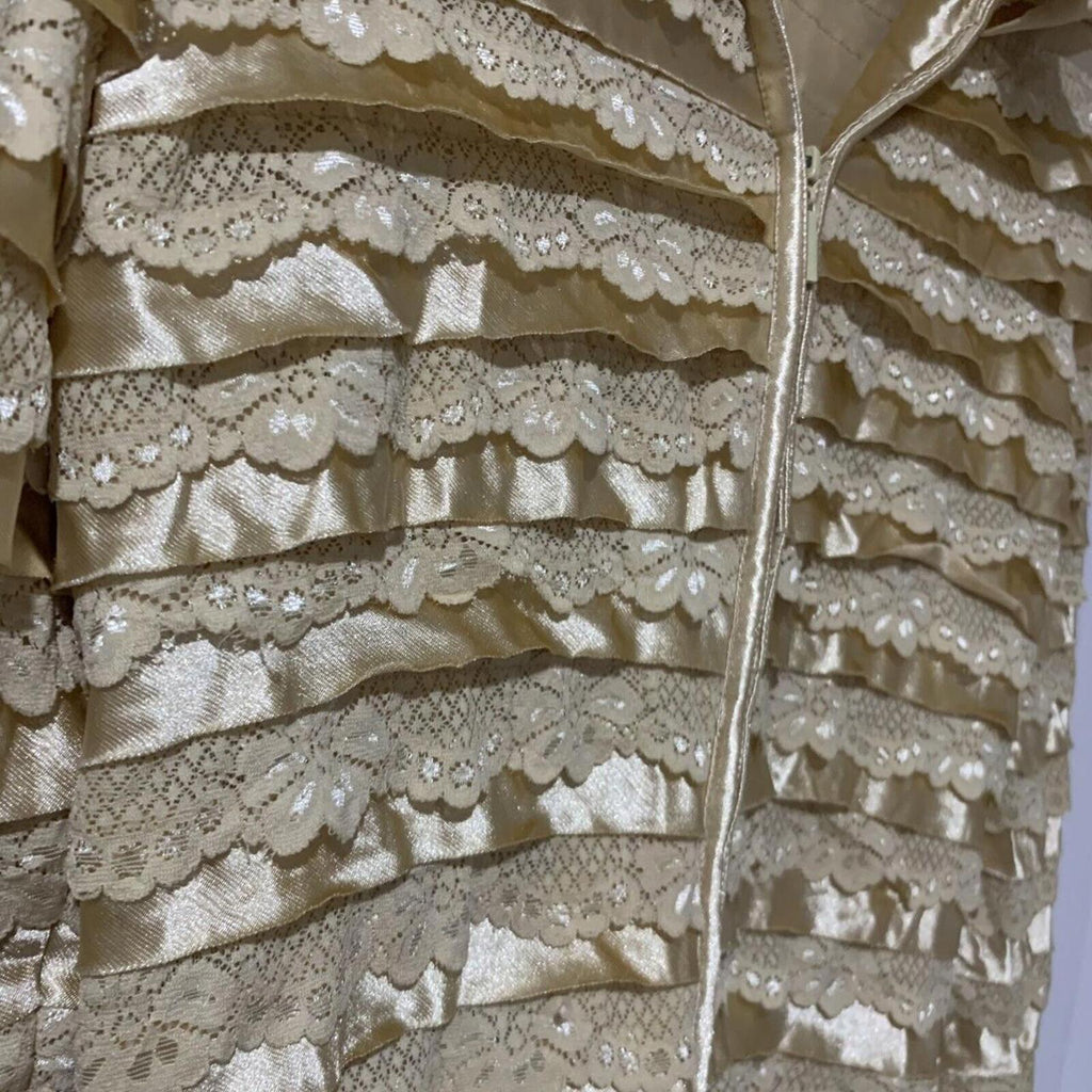 Vintage Sagaie Gold Long Sleeve Jacket With Inlay French - Glam - T5-01 - Come Sell Nearly Anything