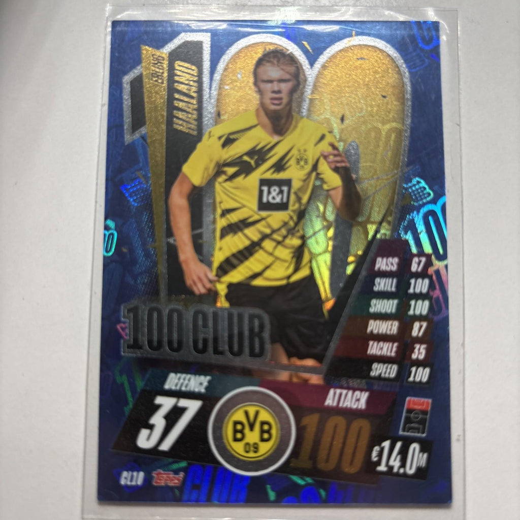 Erling Haaland 2020-21 Topps Match Attax 100 Club Soccer Card #CL10
