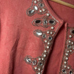 Dusk Pink cardigan with silver beading and pearl details #glamour size M - Come Sell Nearly Anything