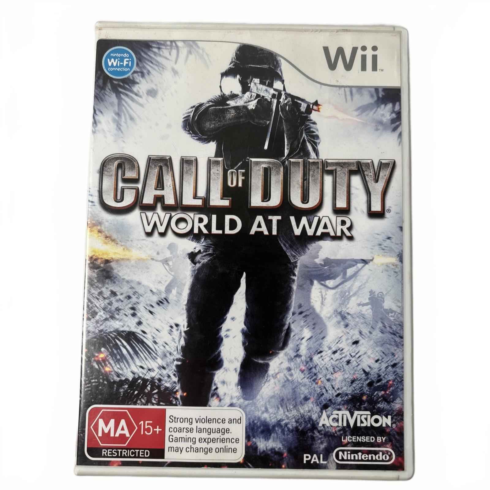 Call of Duty: World at War Nintendo Wii 2008 Shooter with Manual PAL VGC
